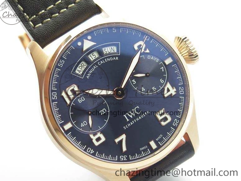 MIROTIME 0302 Big Pilot Real PR IW502701 RG YLF 1:1 Best Edition Blue Dial On Calfskin Strap A Classic 7225
